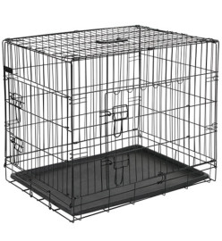 @Pet Caisse de transport pour chien 77,5x48,5x55,5 cm Métal Noir