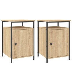 Tables de chevet 2pcs chêne sonoma 40x42x60cm bois d'ingénierie