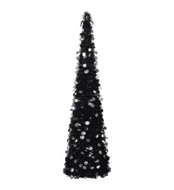 Sapin de Noël artificiel escamotable noir 150 cm PET