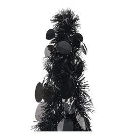 Sapin de Noël artificiel escamotable noir 150 cm PET