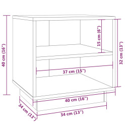 Table de chevet Gris 40x34x40 cm Bois de pin solide