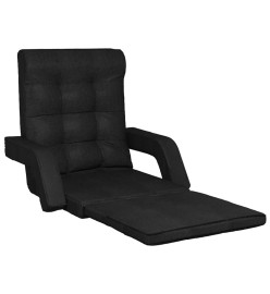 Chaise pliable de sol avec fonction de lit Noir Tissu