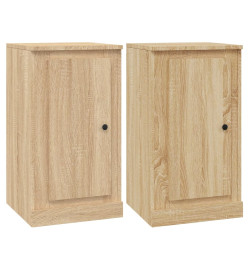 Buffets 2 pcs chêne sonoma 37,5x35,5x67,5 cm bois d'ingénierie