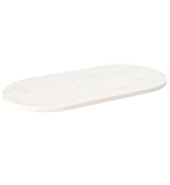 Dessus de table blanc 110x55x2,5 cm bois de pin massif ovale