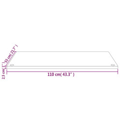 Dessus de bureau 110x55x2,5 cm bois massif de pin