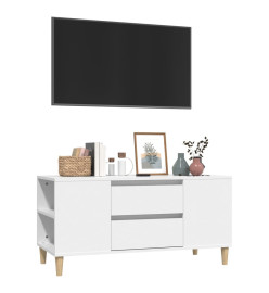 Meuble TV Blanc 102x44,5x50 cm Bois d'ingénierie