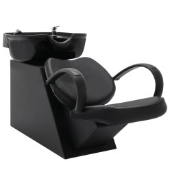 Chaise de salon avec lavabo Noir Similicuir