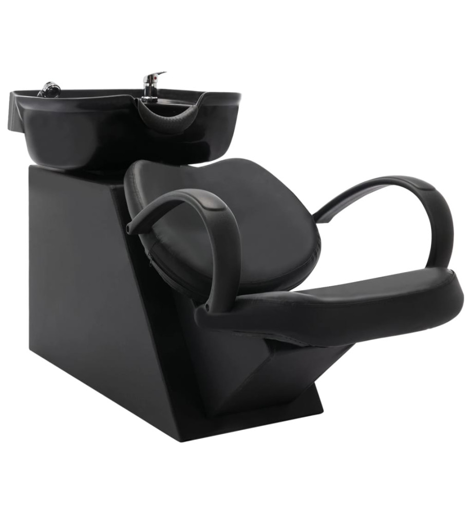 Chaise de salon avec lavabo Noir Similicuir