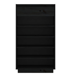 Armoire à chaussures Noir 60x34x105 cm Bois de pin massif