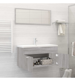 Ensemble de meubles de salle de bain 2 pcs Sonoma gris