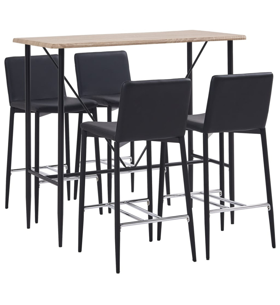 Ensemble de bar 5 pcs Similicuir Noir