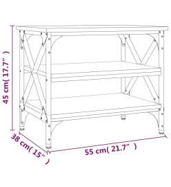 Table d'appoint Chêne fumé 55x38x45 cm Bois d'ingénierie