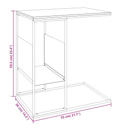 Table d'appoint Noir 55x36x59,5 cm Bois d'ingénierie