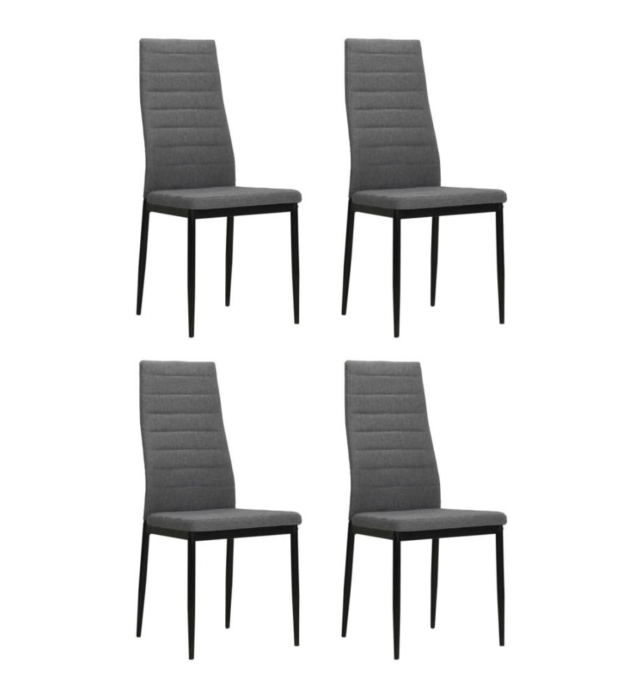 Chaises à manger lot de 4 gris clair tissu