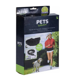 Pets Collection Laisse pour chiens avec bande de hanche L Noir