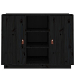 Buffet Noir 100x40x75 cm Bois massif de pin