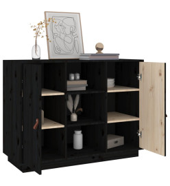 Buffet Noir 100x40x75 cm Bois massif de pin