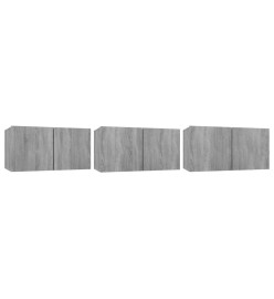 Meubles TV suspendus Sonoma gris 3 pcs 60x30x30 cm Bois