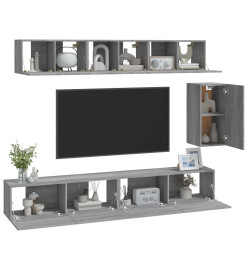 Ensemble de meubles TV 6 pcs Sonoma gris Bois d'ingénierie