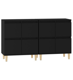 Buffets 2 pcs noir 60x35x70 cm bois d'ingénierie