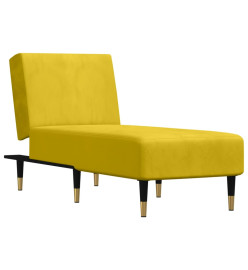 Chaise longue jaune velours