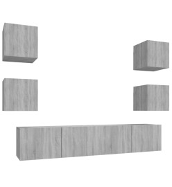 Ensemble de meubles TV 6 pcs Sonoma gris Bois d'ingénierie