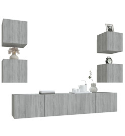 Ensemble de meubles TV 6 pcs Sonoma gris Bois d'ingénierie