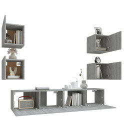 Ensemble de meubles TV 6 pcs Sonoma gris Bois d'ingénierie