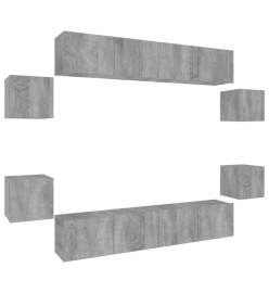 Ensemble de meubles TV 8 pcs Sonoma gris Bois d'ingénierie