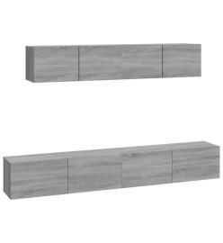 Ensemble de meubles TV 4 pcs Sonoma gris Bois d'ingénierie