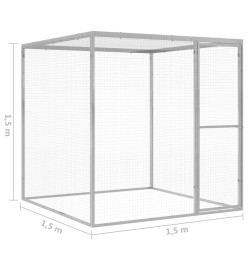 Cage pour chat 1,5x1,5x1,5 m Acier galvanisé