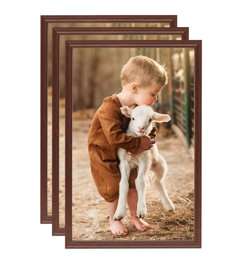 Collage de cadres photo 3 pcs de table Marron 21x29,7 cm MDF Collage de cadres photo 3 pcs de table Marron 21x29,7 cm MDF