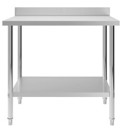 Table de travail de cuisine avec dosseret 100x60x93 cm Inox