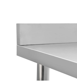 Table de travail de cuisine avec dosseret 100x60x93 cm Inox