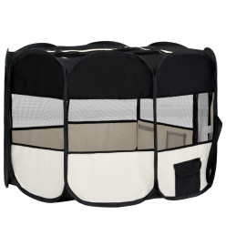 Parc pliable pour chien avec sac de transport Noir 110x110x58cm