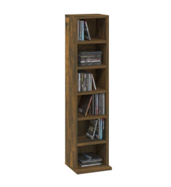 Armoire à CD Chêne fumé 21x20x88 cm Bois d'ingénierie