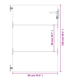 Portail de jardin 85x150 cm acier corten