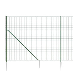 Clôture en treillis métallique et piquet d'ancrage vert 2,2x10m