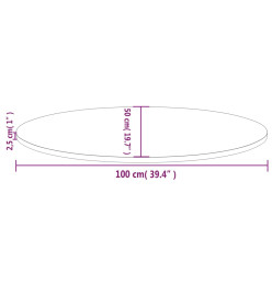 Dessus de table 100x50x2,5 cm bois de pin massif ovale