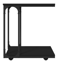 Table d'appoint avec roues Noir 50x35x55,5 cm Bois d'ingénierie