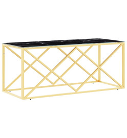 Table basse 110x45x45 cm acier inoxydable et verre