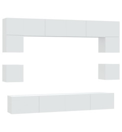 Ensemble de meubles TV 8 pcs Blanc Bois d'ingénierie