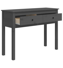 Table console Gris 100x35x75 cm Bois massif de pin