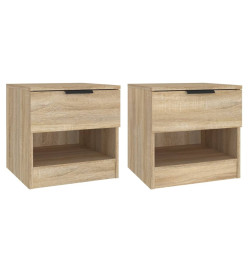 Tables de chevet 2 pcs Chêne Sonoma Bois d'ingénierie