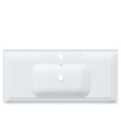 Évier salle de bain blanc 100x48x23 cm rectangulaire céramique