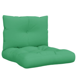 Coussins de palette 2 pcs vert tissu