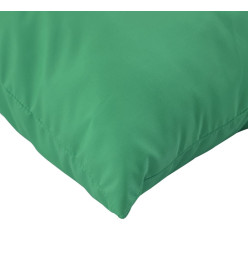 Coussins de palette 2 pcs vert tissu