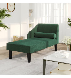 Chaise longue avec traversin vert foncé tissu