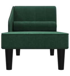 Chaise longue avec traversin vert foncé tissu