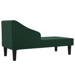 Chaise longue avec traversin vert foncé tissu